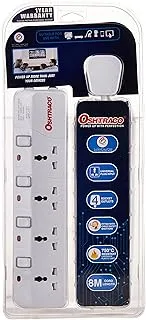 Oshtraco OTC-3314S-8M 4 Way Switched Universal Extension Cord with 8 Meter Wire