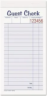 Adams Guest Check Pads, 2-Part, Carbonless, White/Canary, 3.37