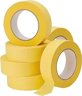 MARKQ Automotive Masking Tape 1 inch x 20 yards Refinish Auto Body Paint Tape for Cars Vehicles Auto Paint Supplies [6 Rolls]