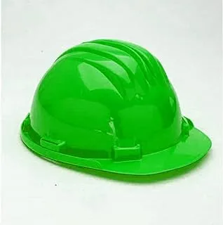 Biella™ Adjustable Polyethylene 6-Point Industrial Safety Helmet - Protective Construction Work Cap for Industrial & Structural Workers (Green)