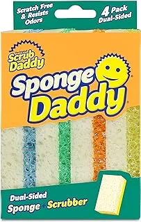 Scrub Daddy - Sponge Daddy Dual-Sided Sponge and Scrubber - Multicolor, 4 Count, SPDDY4