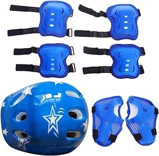 TOYANDONA 7pcs Kids Knee Pad Skating Helmet Elbow Pads Guards Protective Gear Set for Roller Skates Cycling BMX Bike Skateboard Skatings Scooter Riding