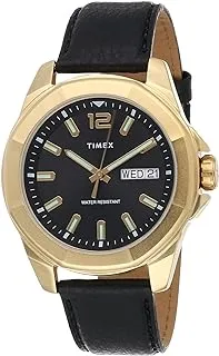 ساعة Timex للرجال Essex Avenue Day-Date 44mm TW2U82100VQ كوارتز ، أسود / ذهبي اللون