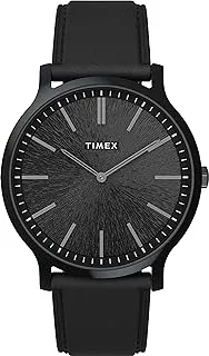 ساعة Timex الرجالية Gallary 40mm - حزام أسود مينا سوداء هيكل أسود