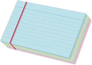 MARKQ Ruled index card, 100 Pack Colored Lined Record Cards for Office School Note making, List Making, Revision Flash Cards, 6” x 4”