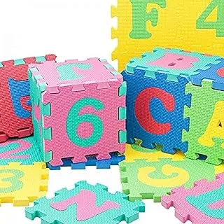 RBW TOYS Play Puzzle Rubber Mat-36 Pieces [Alphabet and Numbers]