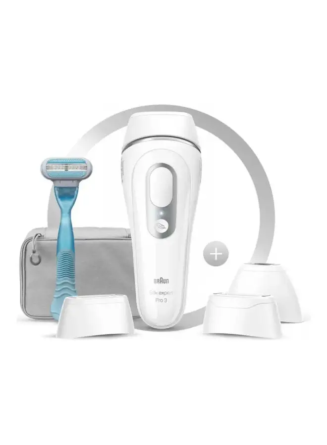 BRAUN Silk-Expert Pro 3 Ipl Pl 3221 With 4 Extras Wide Head Precision Head Venus Razor Zip Pouch 28 x 9.5 x 19.5cm