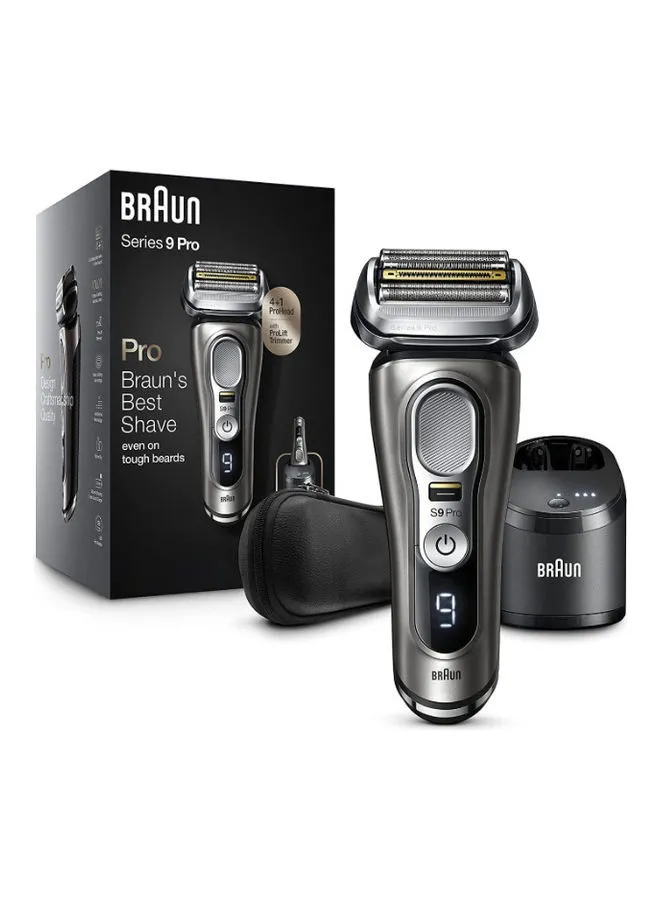 BRAUN Series 9 Pro Wet And Dry Shaver With 5-In-1 Smart Care Center Travel Case Noble Metal 15.7 x 17.7 x 25cm