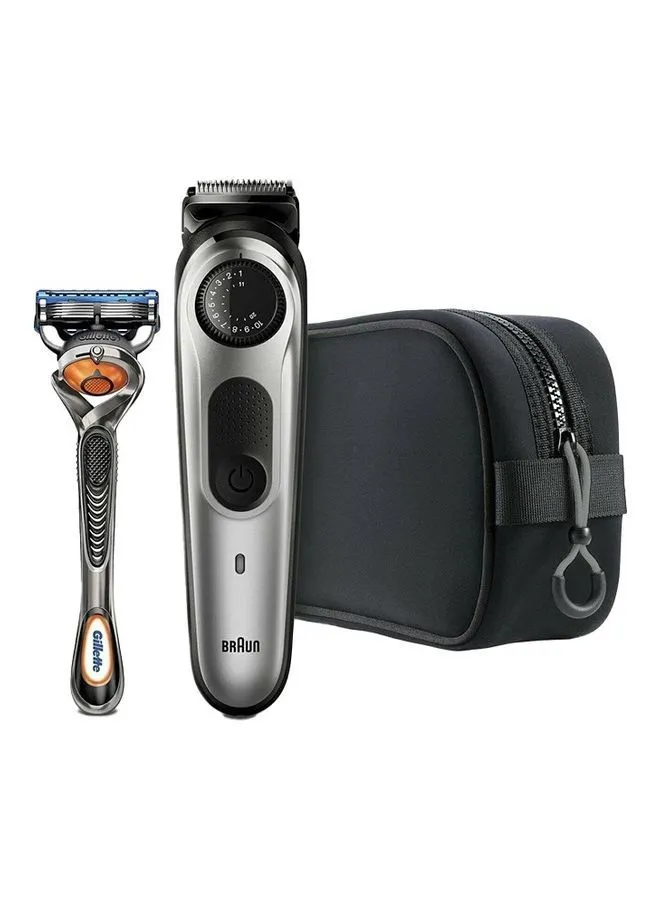 BRAUN Beard Trimmer Hair Clippers For Men Cordless Rechargeable Detail Head With Gillette Proglide Razor And Travel Bag 13.6 x 5.6 x 25.1cm