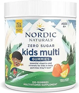 Nordic Naturals Zero Sugar Kids Multi Gummies Orange Lemon Flavour 120 Gummies