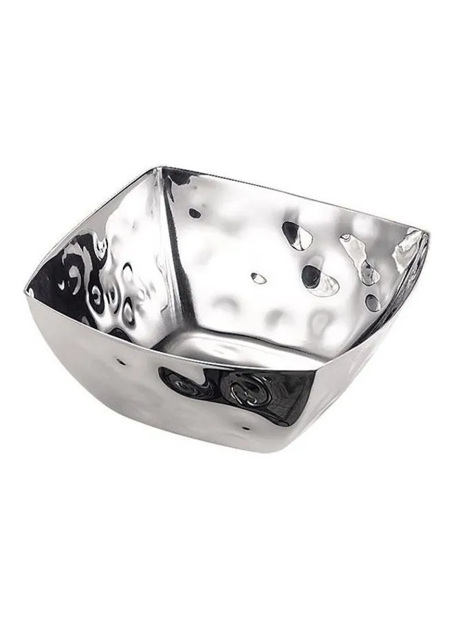 WNK Hammered Square Bowl Silver 11.8cm