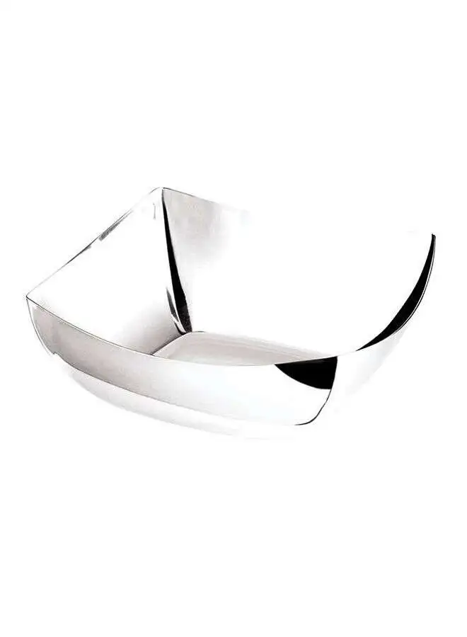 WNK Mirror Finish Square Bowl Silver 25cm