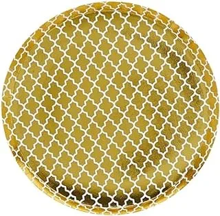 Eid Cocktail Paper Plates Gold 8Pcs