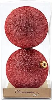 Baubles Glitter Red 12cm 2Pcs/Box