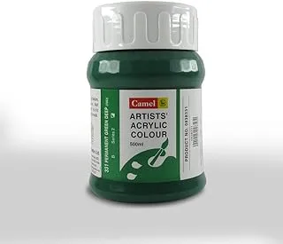 Camel Series 2 Artist Acrylic Colour, Permanent Green Deep, 0.5 Liters, 838331