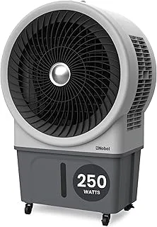 Nobel Air Cooler 60 Liters Capacity, 3 Wind Speeds, Horizontal & Vertical Oscillation, Pump Protection, Automatic Refilling, Powerful Cooling (250W) NAC1111 Grey