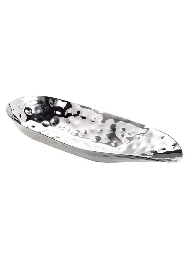 WNK Hammered Almond Shaped Bowl Silver 40.4cm