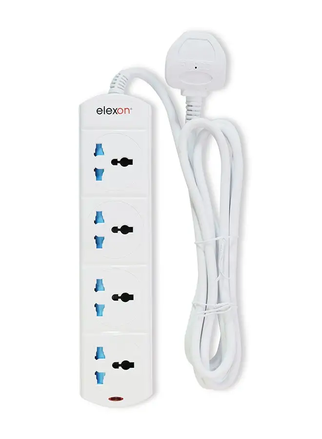 elexon 4 Way Power Extension Socket 4W White