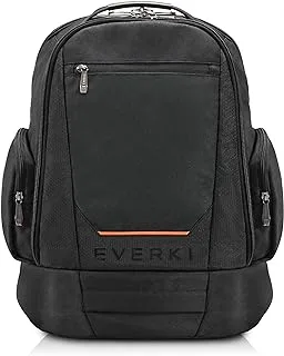 Everki ContemPRO 117 Large Spacious 18.4 Inch Gaming or Workstation Laptop Backpack with Rain Cover EKP117B, Black