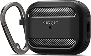 Spigen Rugged Armor designed for Airpods Pro 2nd Generation case (2022) Airpods Pro 2 case cover with Carabiner - Matte Black