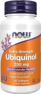 Now Foods Ubiquinol 200mg قوة إضافية 60 كبسولة.