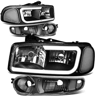 DNA MOTORING HL-LB2-DAN99-BK-CL1 Black LED DRL Headlights Turn Signal Lamps Compatible with 00-06 Yukon / 02-06 Sierra 1500 Fits Denali models Only