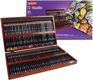 Derwent Studio Colored Pencil Wood Box Set, 72-Colors