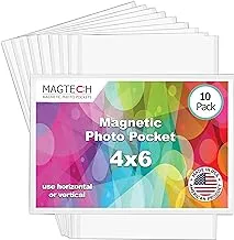 إطار صور الجيب المغناطيسي Magtech ، أبيض ، يحمل صور 4 × 6 بوصات ، 10 عبوات (14610)