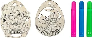 Easter Wooden DIY Decorations 8x10cm 4Pcs/Pk