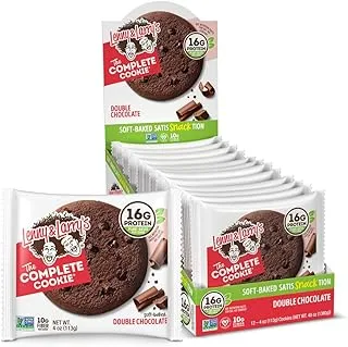 Lenny & Larry's The Complete Cookie ، شوكولاتة مزدوجة ، مخبوزة طرية ، 16 جم بروتين نباتي ، نباتي ، غير معدّل وراثيًا ، 4 أونصات كوكي (عبوة من 12)