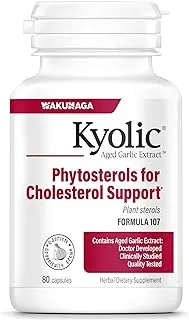 Kyolic Aged Garlic Extract Formula 107 Phytosterols Cholesterol Support, 80 Capsules