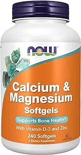 Now Foods Calcium & Magnesium With Vitamin D3 And Zinc, 120 Softgels