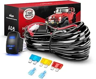 Nilight 10014W LED Light Bar Wiring Harness Kit 14AWG Heavy Duty 12V 5Pin Rocker Laser On Off Waterproof Switch Power Relay Blade Fuse-1 Lead, 2 Years Warranty