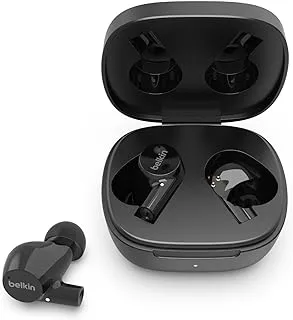 Belkin Wireless Earbuds, Soundform Rise True Wireless Bluetooth 5.2 Earphones With Wireless Charging, Ipx5 Sweat And Water Resistant, With Deep Bass For Iphone, Galaxy, Pixel And More - Black