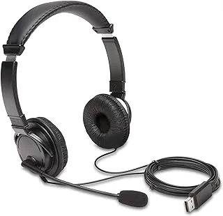 Kensington USB Hi-Fi Headphones with Microphone (K97601WW), Black, Wired