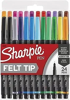 Sharpie Art Pens, Fine Point, Assorted Colors, 24 Count (1983967)