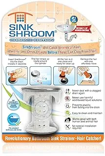 Sinkshroom الثوري بالوعة الحمام حامي تصريف الشعر ماسك ، مصفاة ، كمين ، Sinkshroom Chrome Edition ، 1 