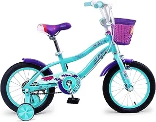 Mogoo Athena Kids Road Bike With Basket for 2-10 Years Old Girls, Adjustable Seat, Handbrake, Mudguards, Reflectors, Gift for Kids, 12/14/16/20 Inch Bicycle with Training Wheels, Beautiful Design