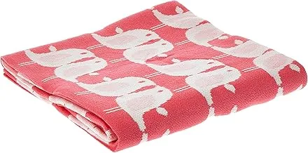 Pluchi Knitted Kids Blanket - Neon Pink , Light Grey & Natural, Piece Of 1