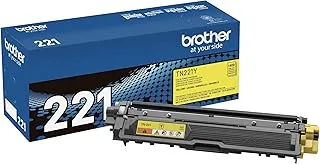 Brother Genuine Standard Yield Toner Cartridge, TN221Y, Replacement Yellow Color Toner, Page Up To 1,400 Pages, Amazon Dash Replenishment TN221