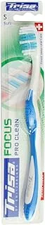 Trisa Focus Pro Clean Soft Adult Toothbrush with Travel cap, Finest Swiss Oral Care, Assortment Color, 1 pc.