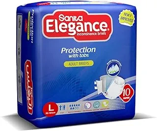 Sanita Elegance Adult Diapers - L, 10 Pcs