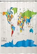 SKL HOME by Saturday Knight Ltd. E2149518102001 World Map Shower Curtain, 70x72 inches, Multicolored