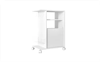 BRV Moveis Wood Kitchen Organizer With Two Shelves And One Cabinet, Bmu 23-06, White, H36.5 X W72 X D12 Cm