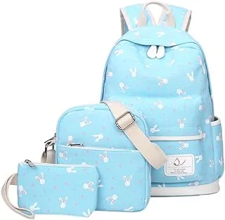 COOLBABY Set Of 3 Rabit Printed Kids Bags 824 Blue/White Blue/White