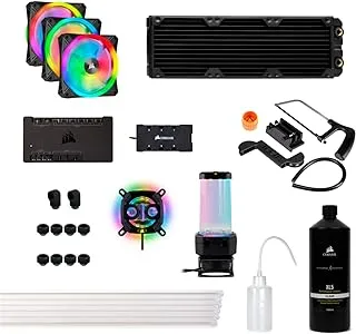 Corsair Hydro X Series Xh305I Hardline Water Cooling Kit With/Incl Xc7 Cpu Water Block, Xr5 360mm Radiator, Xd5 Pump Res And Icue Ql120 RGB Fans