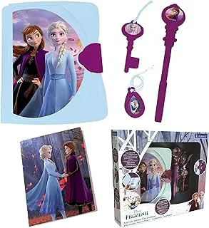 Lexibook Disney Frozen 2, Electronic Secret Diary with light and sound, Notebook, Magic Key, Pen and Medallion, Toy for Children/Girls, Blue/Purple, SD15FZ