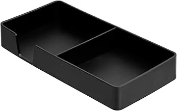 Amazon Basics Plastic Desk Organizer - Small Tray, Black