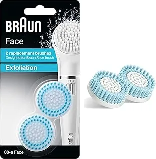 Braun Face 80-e Exfoliation Brush for cleaning pore deep – Pack of 2 replacement brushes