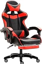 YALLA OFFICE Gaming Chair - PC Computer Chair for Gaming, for Office, for Students -Ergonomic Lumbar Back Support Pain Relief (Black & Red with Footrest)